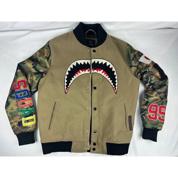 Mens Varsity Jacket/Bomber S Hudson Ape Kill Outerwear Vintage Sharks - Picture 1 of 11
